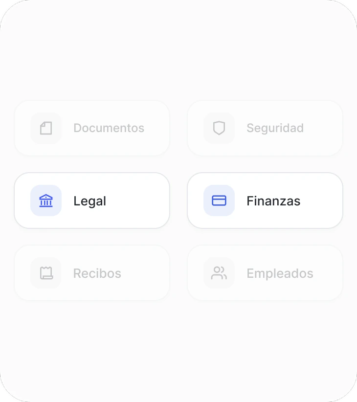 Categorías de documentos en Sesame HR: documentos, seguridad, legal, finanzas, recibos y empleados