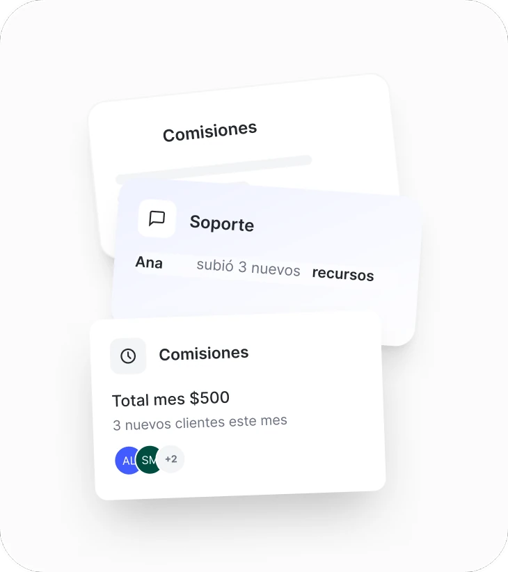 Widget de comisiones del programa de partner referral