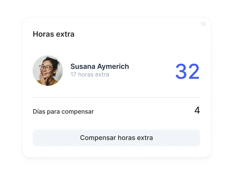 Compensación de horas extra por empleado