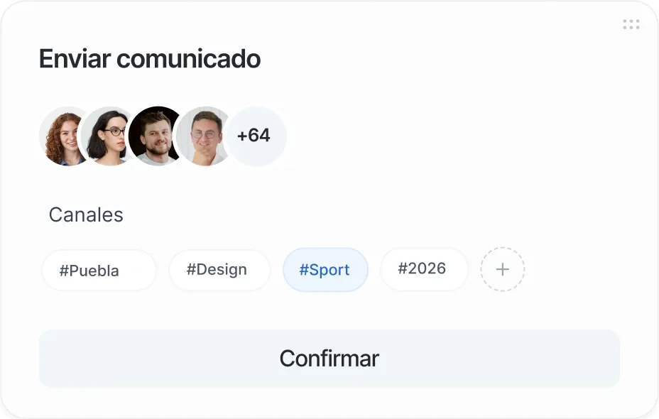 Formulario para enviar un comunicado a varios canales