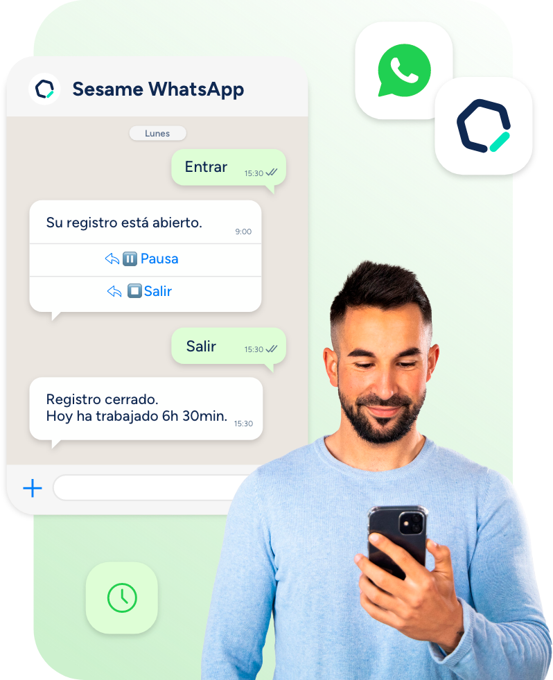 control checador sesame whatsapp